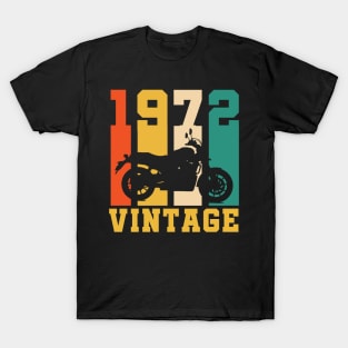 50 Years Old Gifts Vintage 1972 Motorcycle 50th Birthday T-Shirt